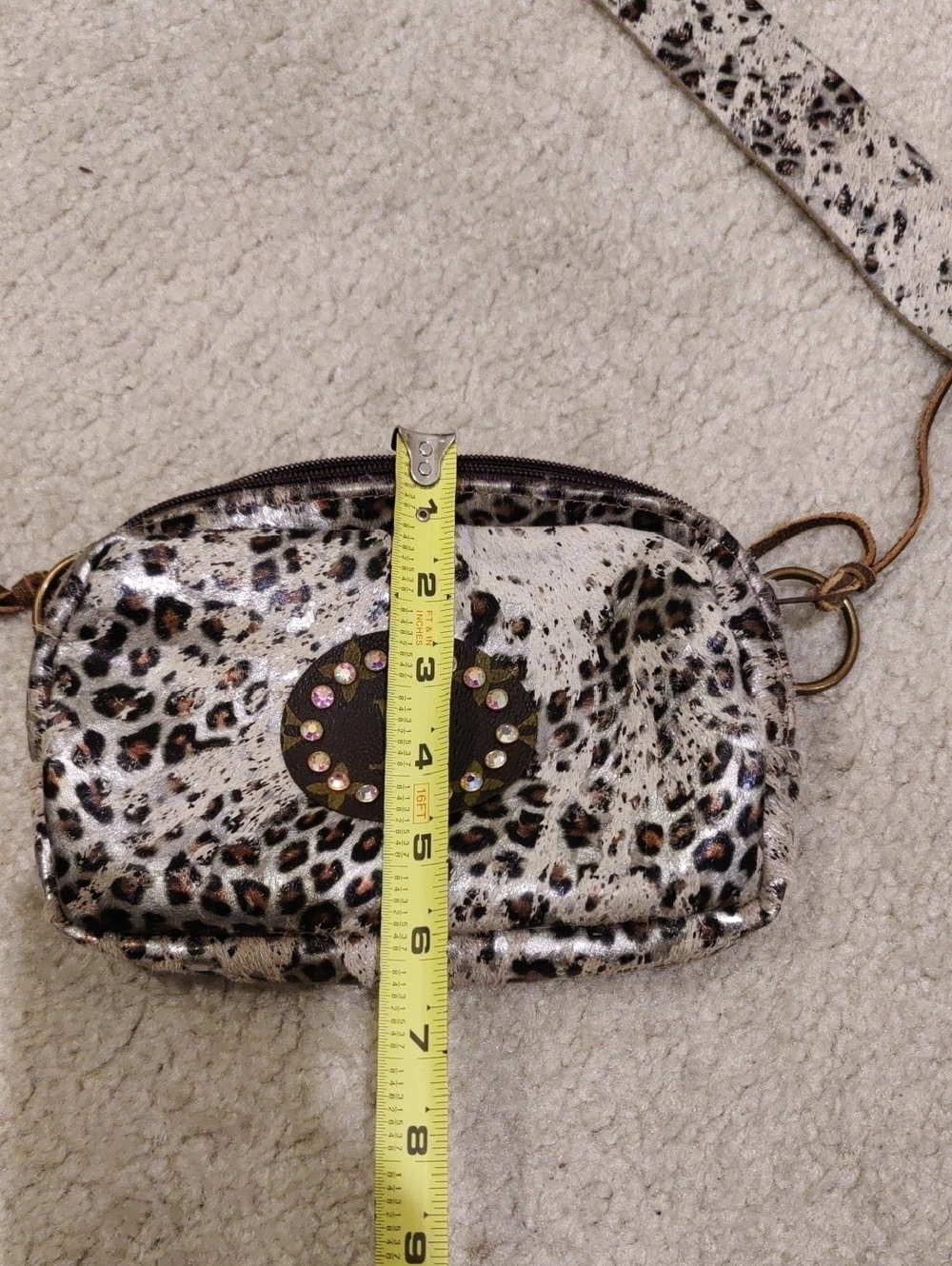 Keep It Gypsy Leopard Print Crossbody Belt Bag  Western-style upcycled LV Patch - Picture 13 of 16